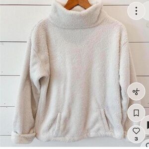 Soft White faux fur fleece Pullover by GAP